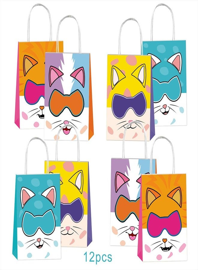 BNFUO 12pcs Super Cats Party Favor Gift Bags with Handles, Super Cats Birthday Supplies for Super Cat Party Decorations - Image 2